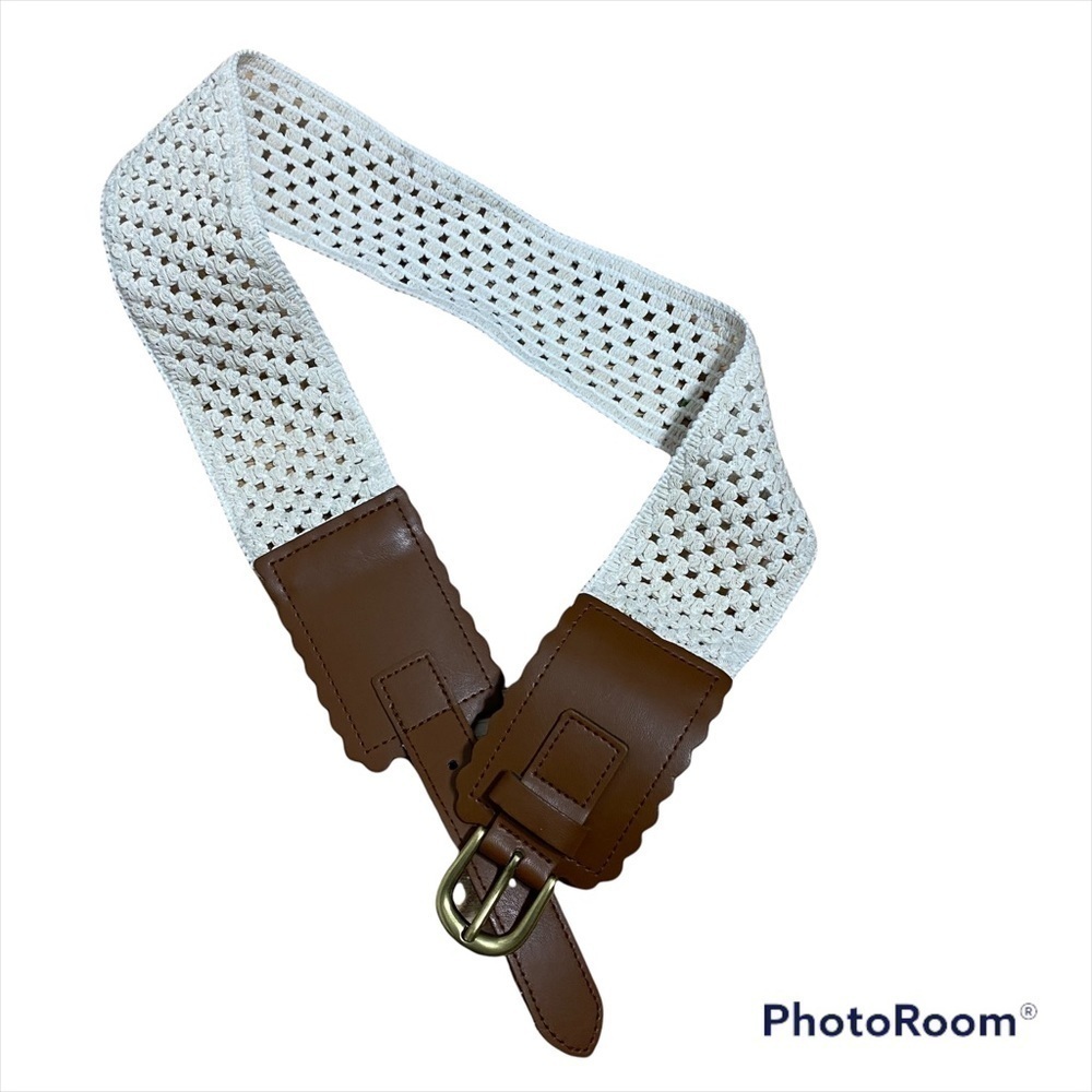 Old Navy Stretch Off White Buckle Belt Medium Large Women’s